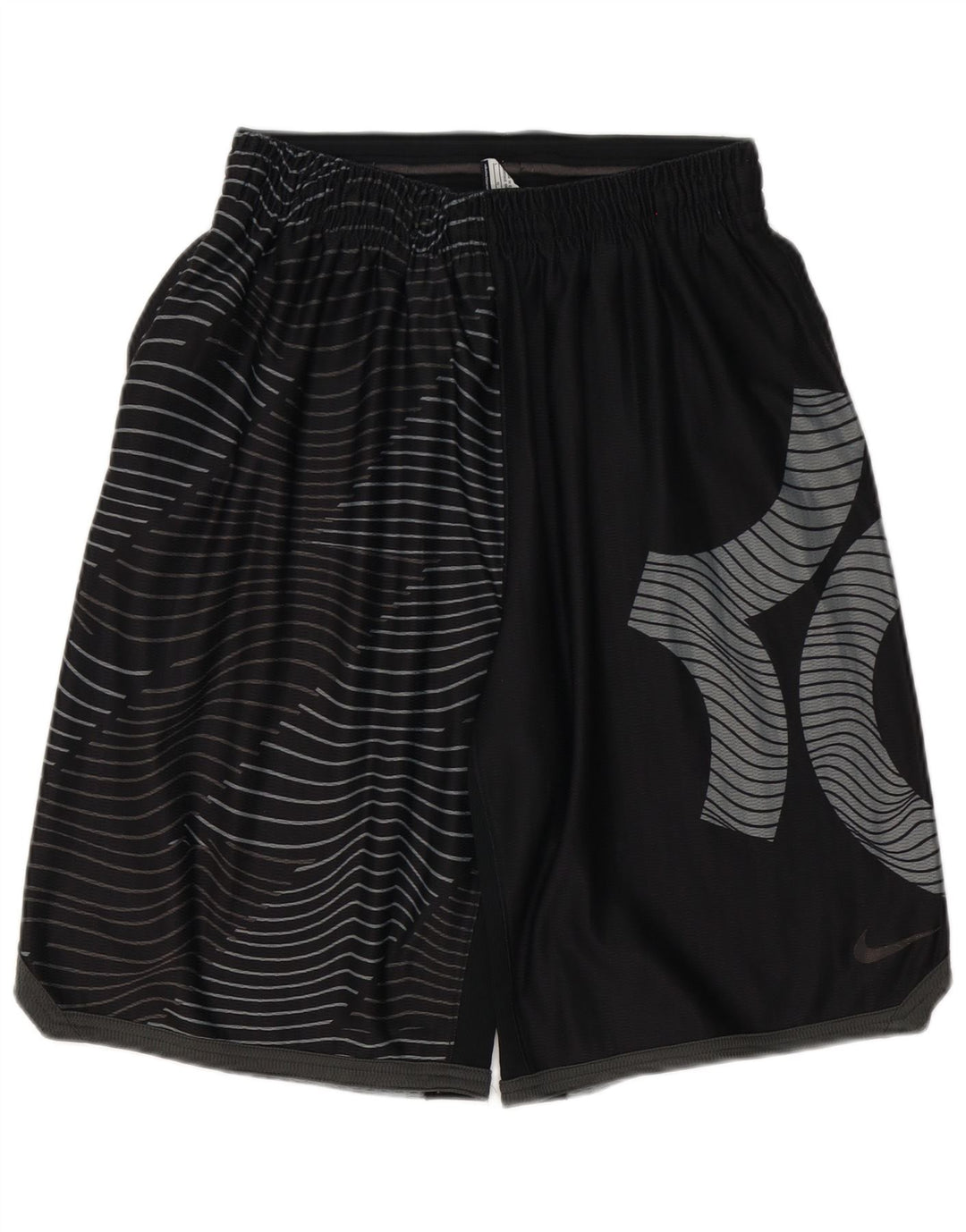 NIKE Dri Fit sportsshorts til mænd, store sorte geometriske polyester
