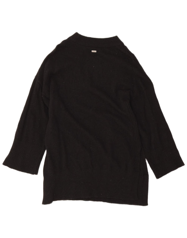 Barbour Dame Longline Turtle Neck Jumper Sweater UK 10 Small Black