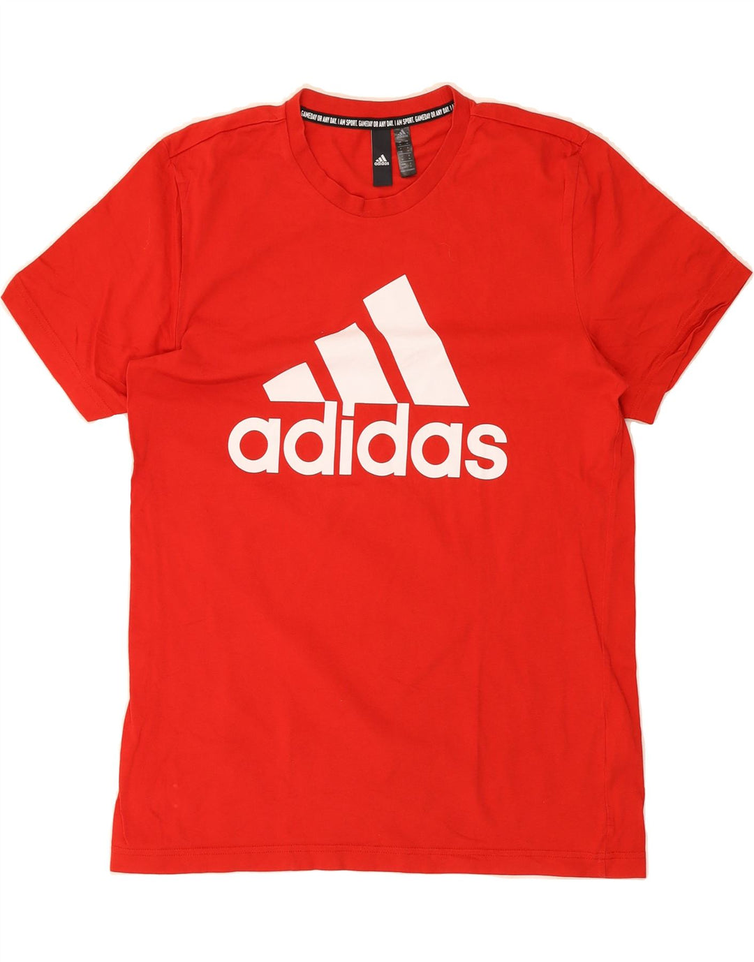 ADIDAS Mens Graphic T-Shirt Top Medium Red Cotton Vintage Adidas and Second-Hand Adidas from Messina Hembry 