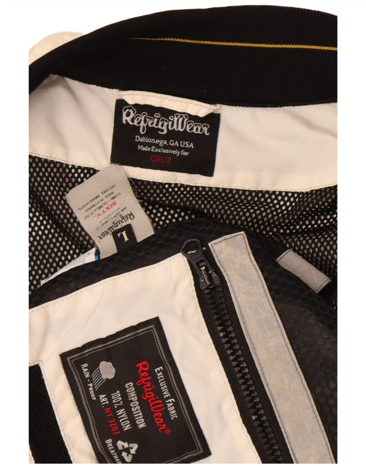 Refrigiwear Regnjakke til mænd UK 40 Large Off White Colourblock Nylon