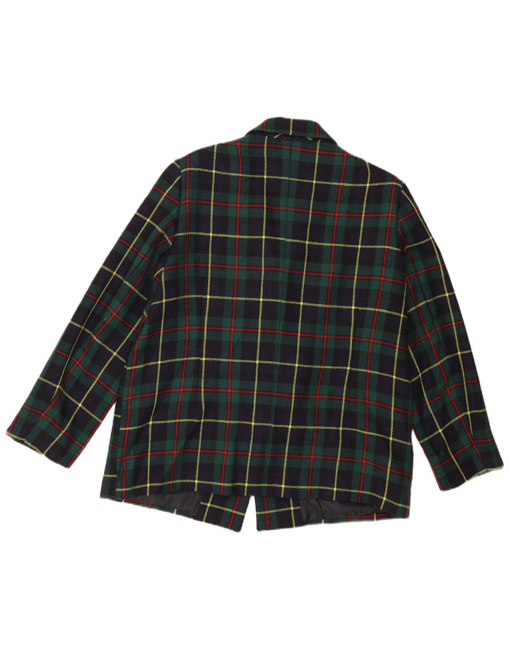 Vintage Dame 2 Button Blazer Jacket UK 16 Large Green Check