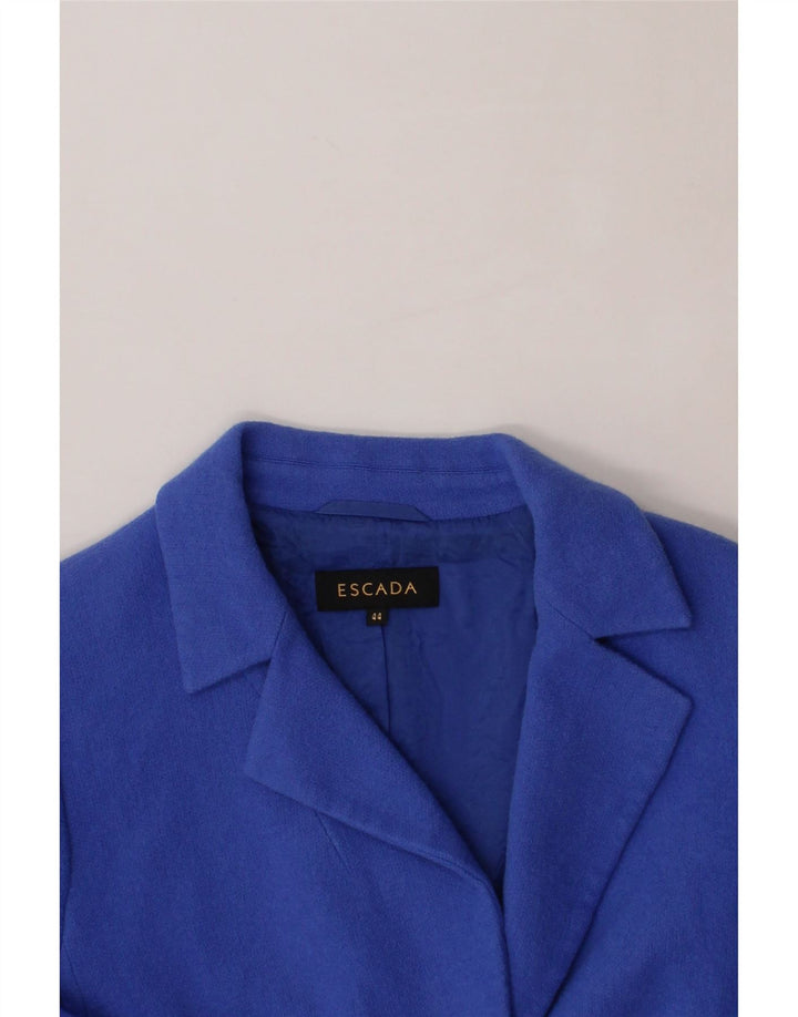 ESCADA Womens 2 Button Blazer Jacket IT 44 Medium Blue Cashmere Vintage Escada and Second-Hand Escada from Messina Hembry 