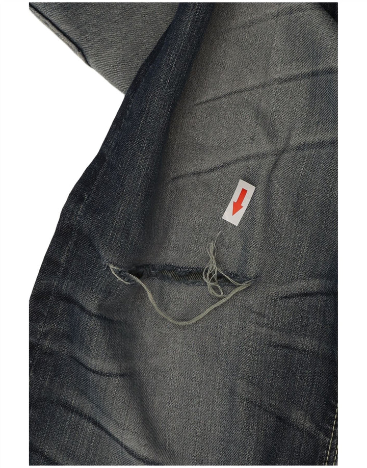 Superdry Herre Officer Straight Jeans W34 L32 Blå Bomuld