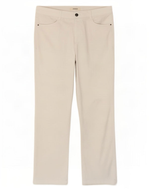 Marks & Spencer Womens Straight Casual Trousers UK 14 Large W32 L28 White