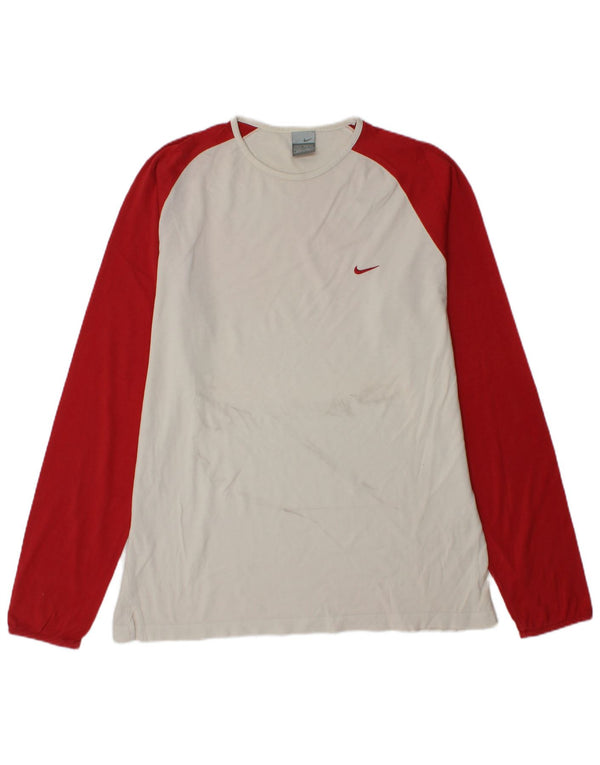 Nike Herre Top Langærmet UK 45/47 XL Hvid Colourblock Bomuld