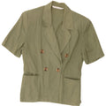 Marks & Spencer Dame Kortærmet Blazer Jacket UK 10 Small Khaki