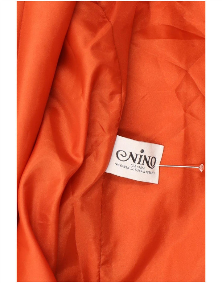 NINO Dame Dobbeltradet Blazer Jacket UK 16 Large Orange Polyester
