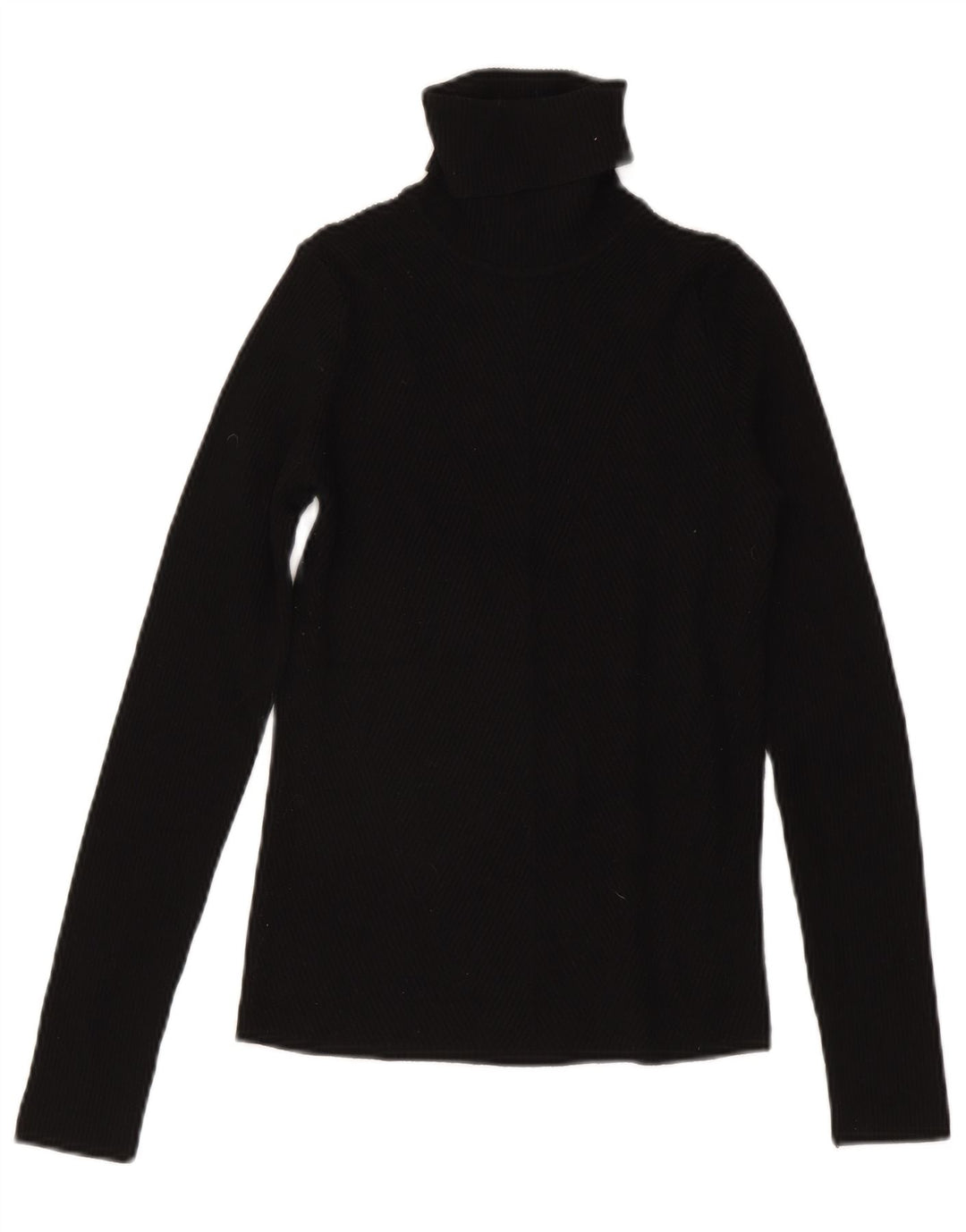 Zara Dame Roll Neck Bluse Top UK 12 Medium Black Viscose