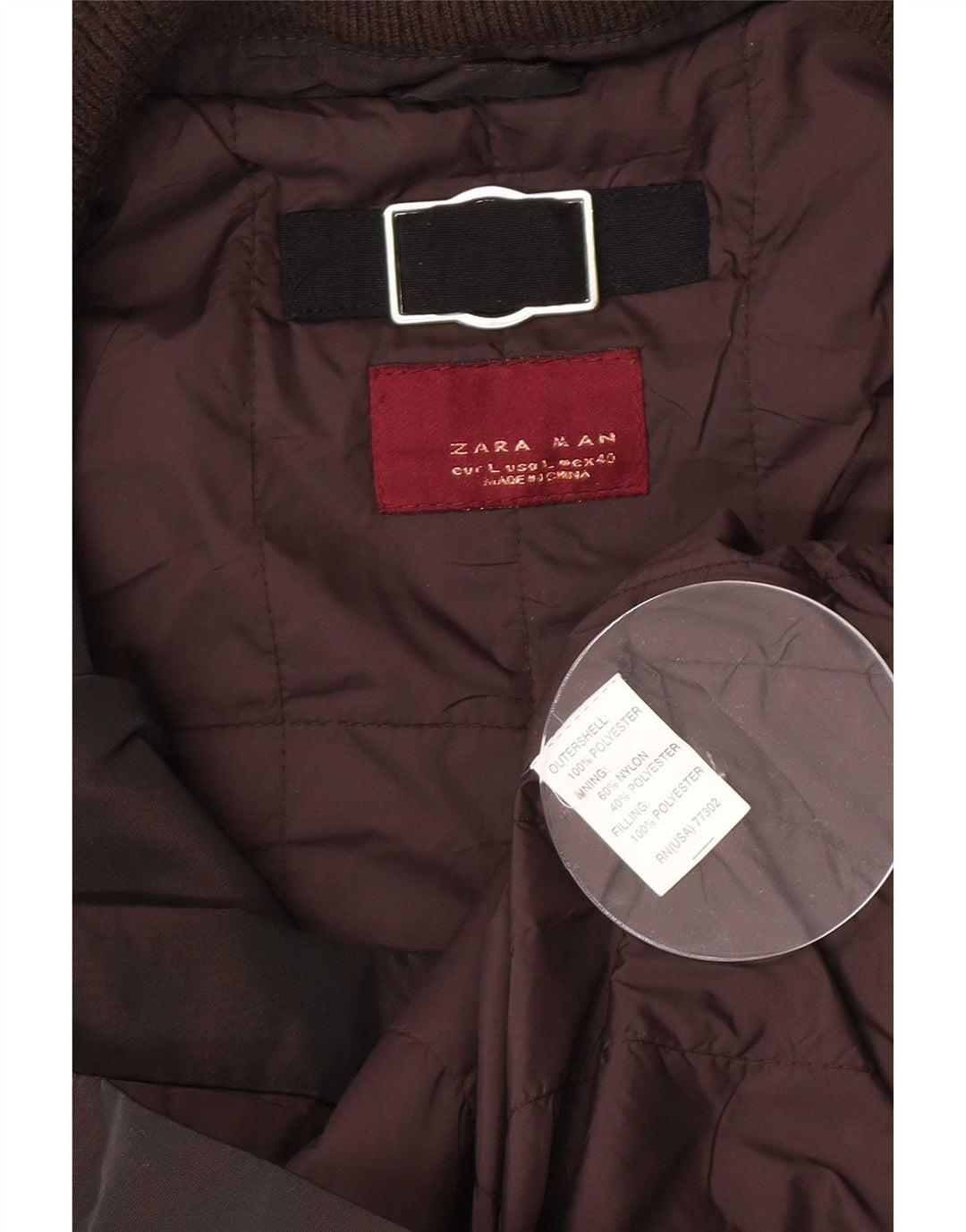 Zara Herre Hooded Utility Jacket UK 40 Large Brown Polyester