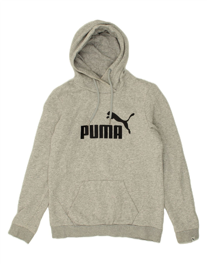 PUMA Womens Graphic Hoodie Jumper UK 12 Medium Grey Polyester Vintage Puma and Second-Hand Puma from Messina Hembry 