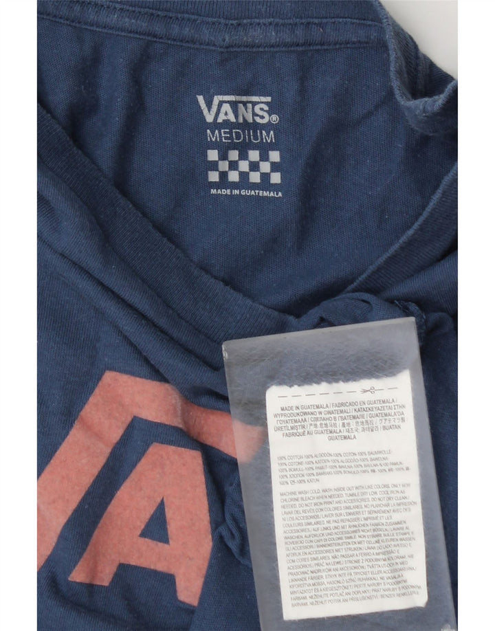 Vans Dame Grafisk T-Shirt Top UK 14 Medium Navy Blue Bomuld