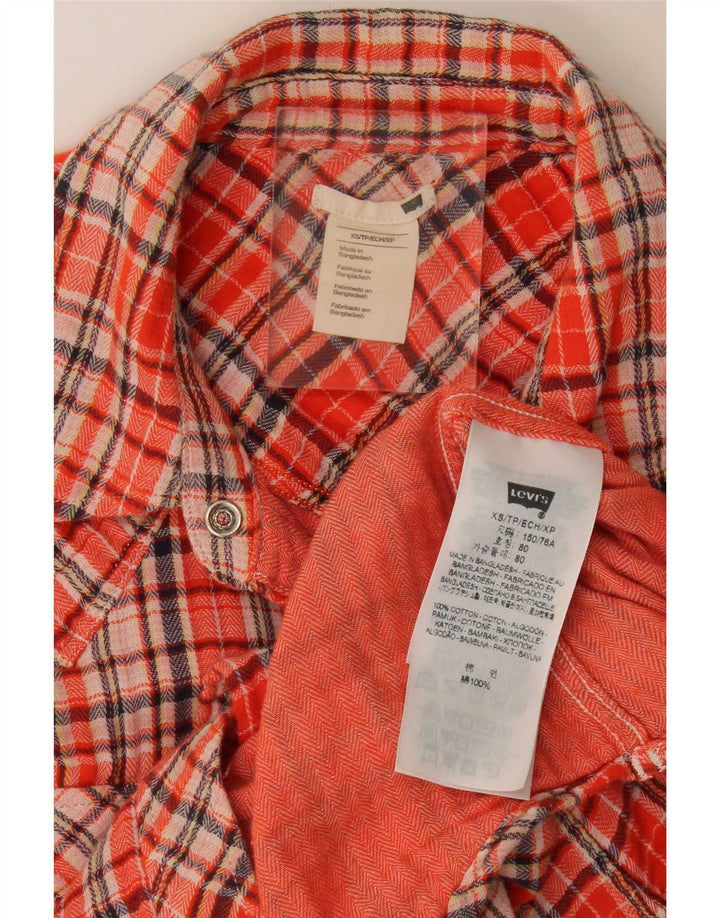 Levi's Dame Flanelskjorte UK 6 XS Rød Ternet Bomuld