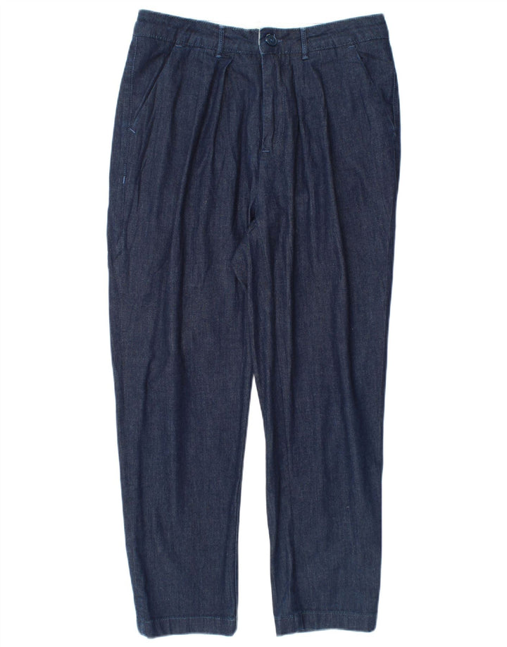 Rifle Dame Pegged Cropped Trousers W28 L24 Navy Blue