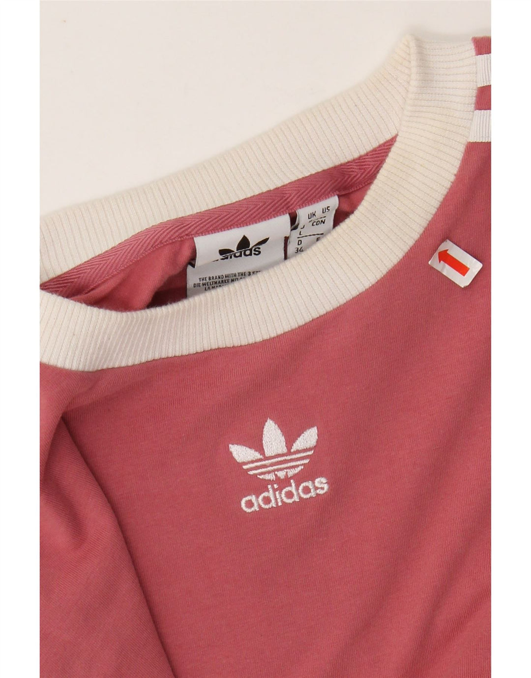 ADIDAS Dame Top Langærmet UK 8 Lille Pink Bomuld