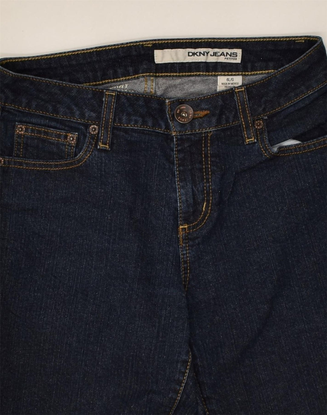 DKNY Womens Skinny Jeans US 6 Medium W28 L29 Navy Blue Cotton | Vintage Dkny | Thrift | Second-Hand Dkny | Used Clothing | Messina Hembry 