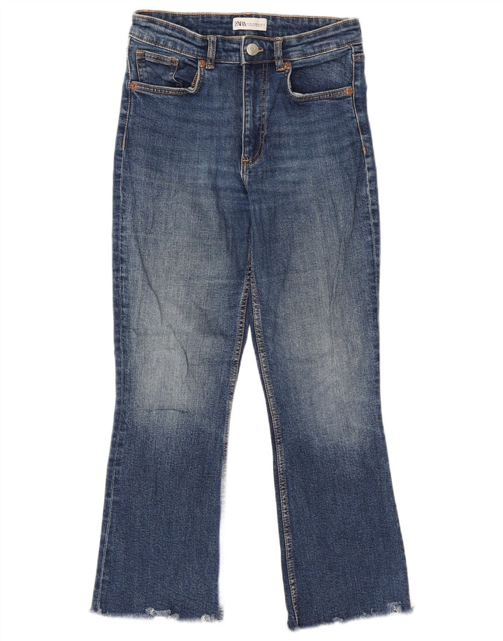 Zara Womens Crop Bootcut Jeans EU 38 Small W28 L25 Blue