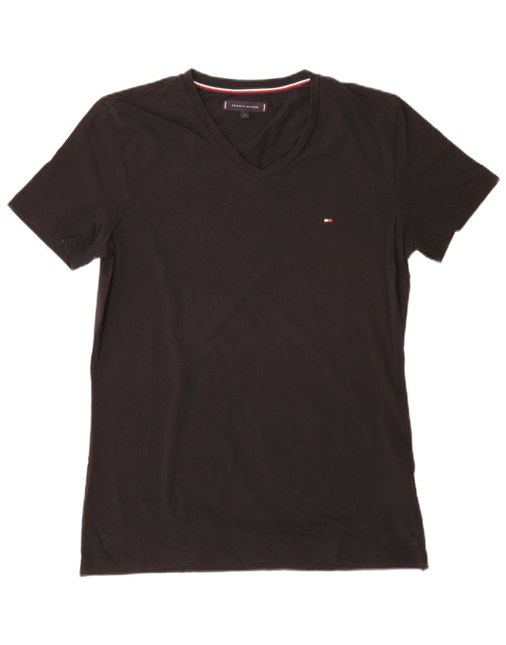 Tommy Hilfiger Herre T-Shirt Top Stor Sort Bomuld