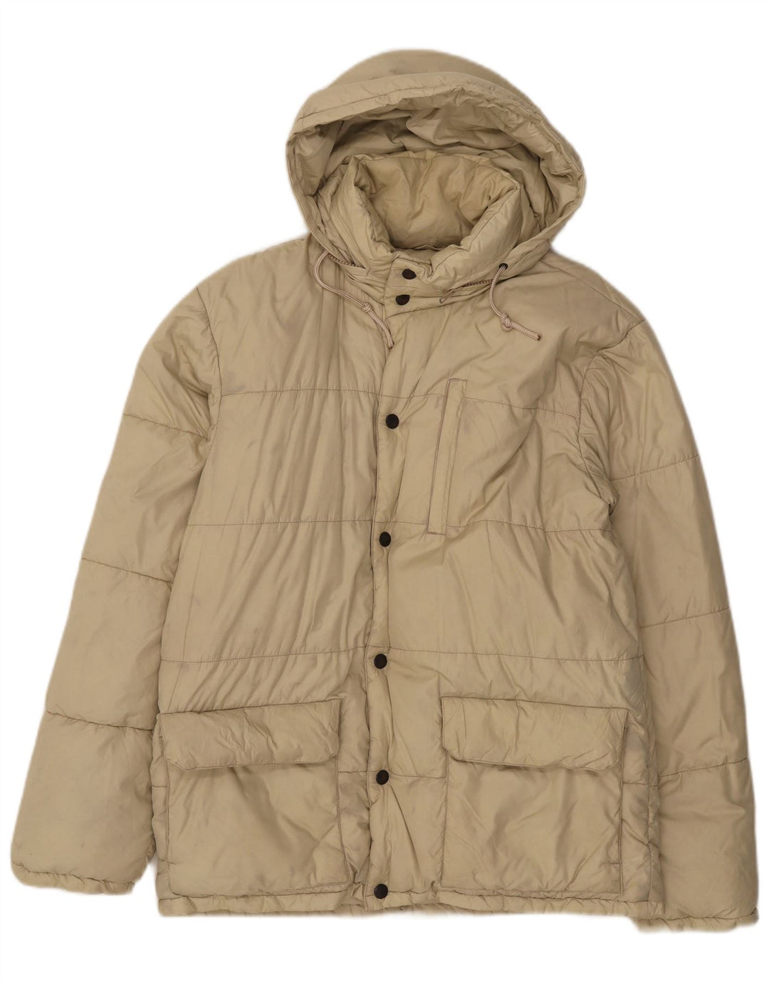 Alberto Aspesi Dame Hætte Oversized Polstret Jakke UK 8 Small Beige