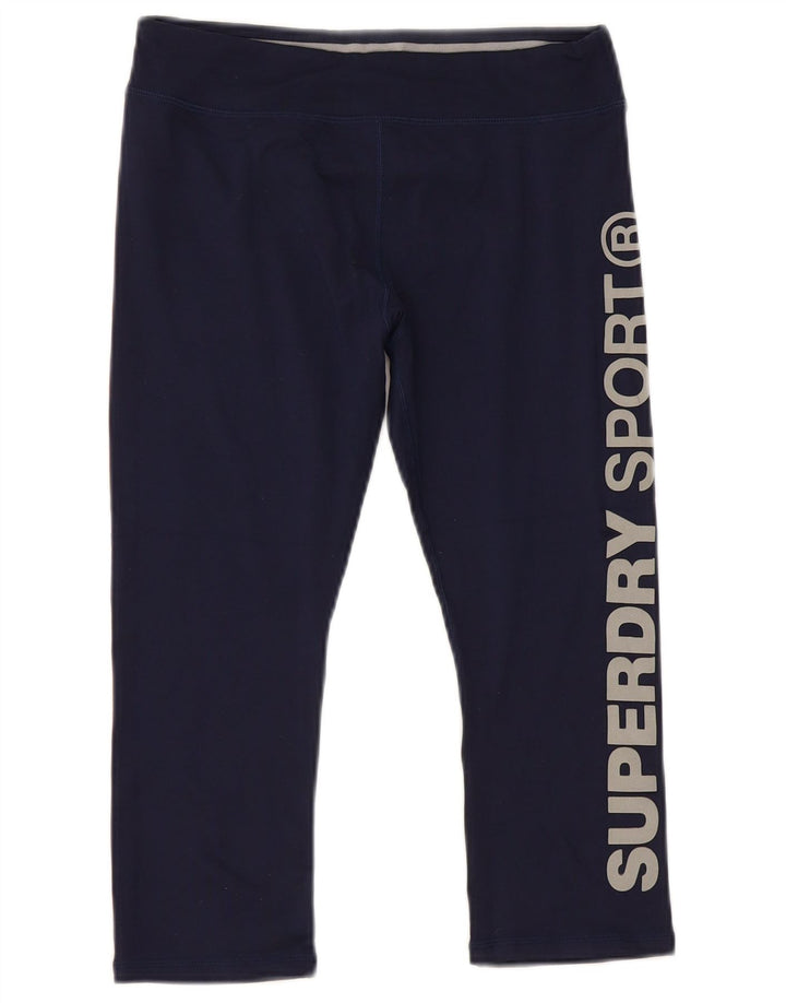Superdry Graphic Capri Leggings til kvinder UK 6 XS Navy Blue Polyester