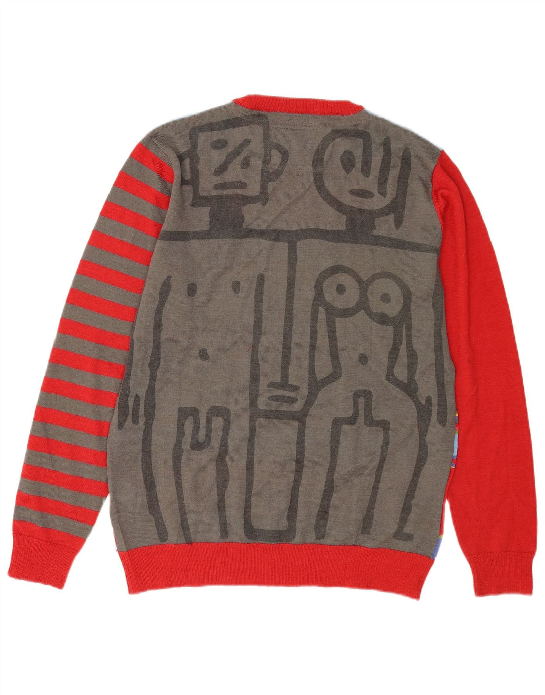 Desigual Herre Grafisk Crew Neck Jumper Sweater Medium Flerfarvet Stribet