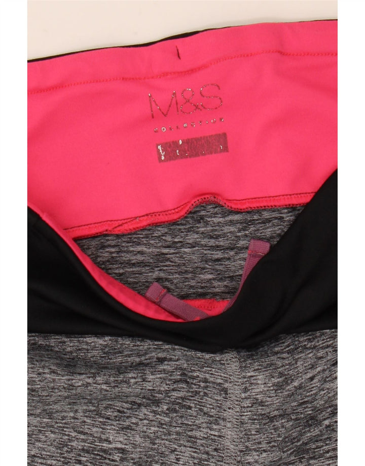 MARKS & SPENCER Capri Leggings til kvinder UK 10 Small Grey Colourblock