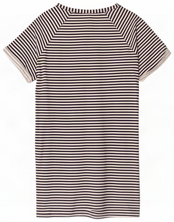 Cos Womens T-Shirt Dress UK 14 Medium White Pinstripe Cotton