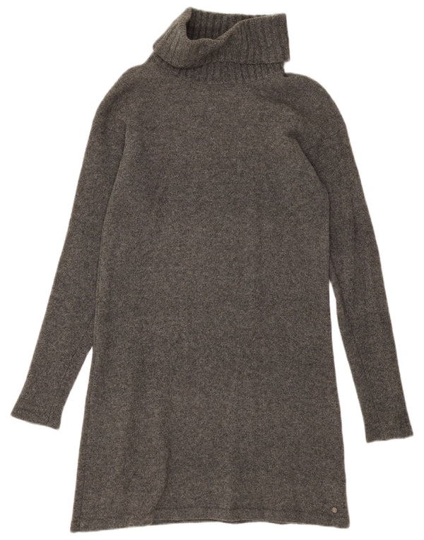Marc O'Polo Dame Langærmet Jumper Kjole EU 38 Medium Grey Virgin Wool