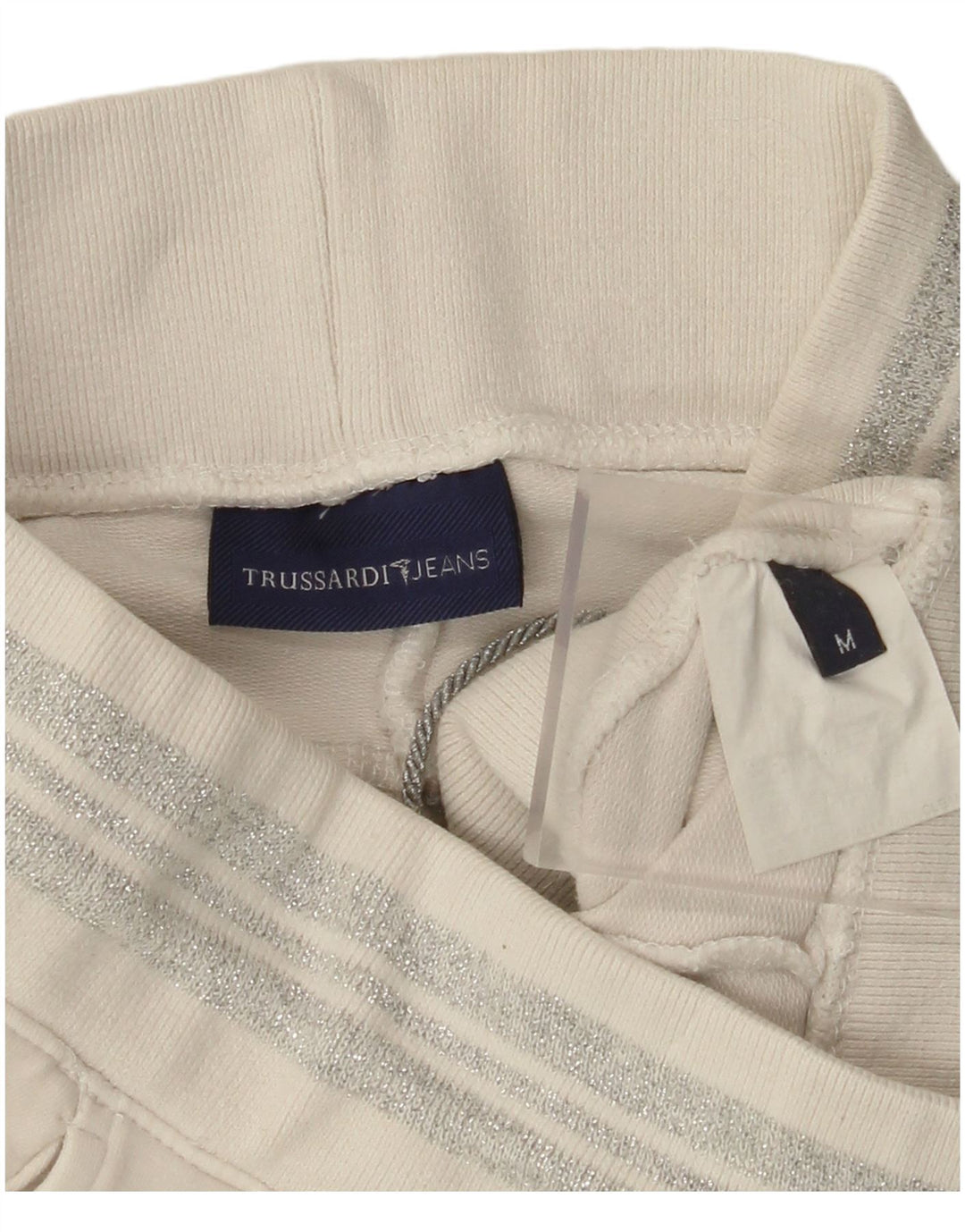 TRUSSARDI Træningsdragtsbukser til kvinder UK 14 Medium Off White Bomuld