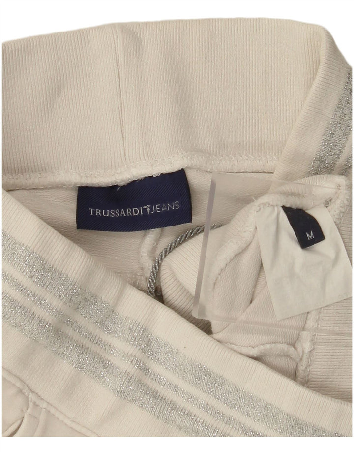 TRUSSARDI Træningsdragtsbukser til kvinder UK 14 Medium Off White Bomuld