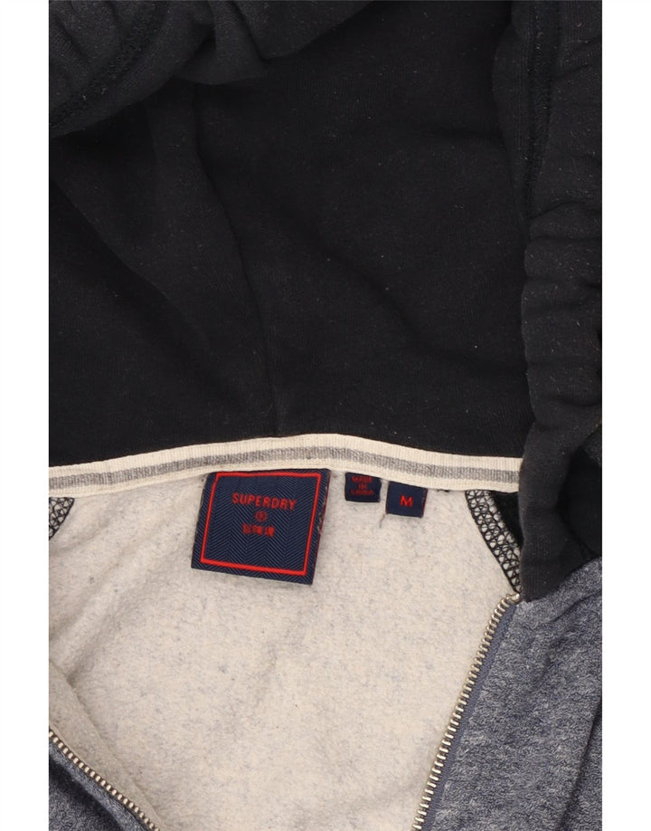 Superdry Hættetrøje med lynlås til mænd mellemgrå Colourblock Bomuld
