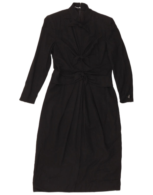 Emanuel Ungaro Dame Langærmet Maxikjole UK 12 Medium Sort