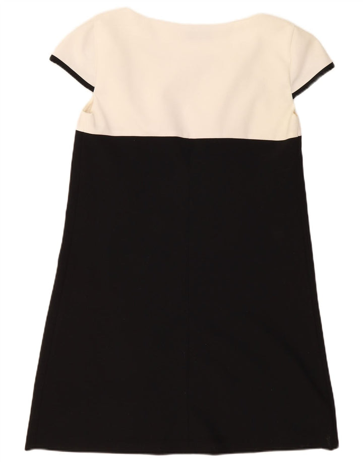Vintage Dame A-Line Kjole IT 46 Stor Sort Colourblock