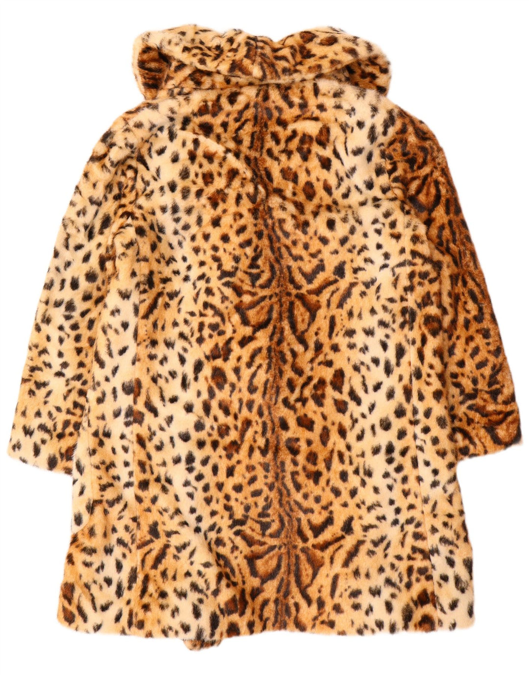 Topshop Dame Dobbeltradet Frakke UK 12 Medium Brown Animal Print