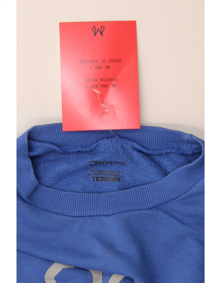 Kappa Dame Grafisk Oversized Sweatshirt Jumper UK 12 Medium Blue