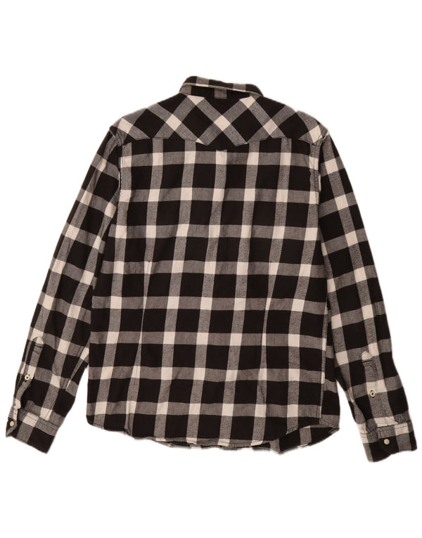 LEE Herre Slim Fit Flanellskjorte Medium Sort Ternet Bomuld