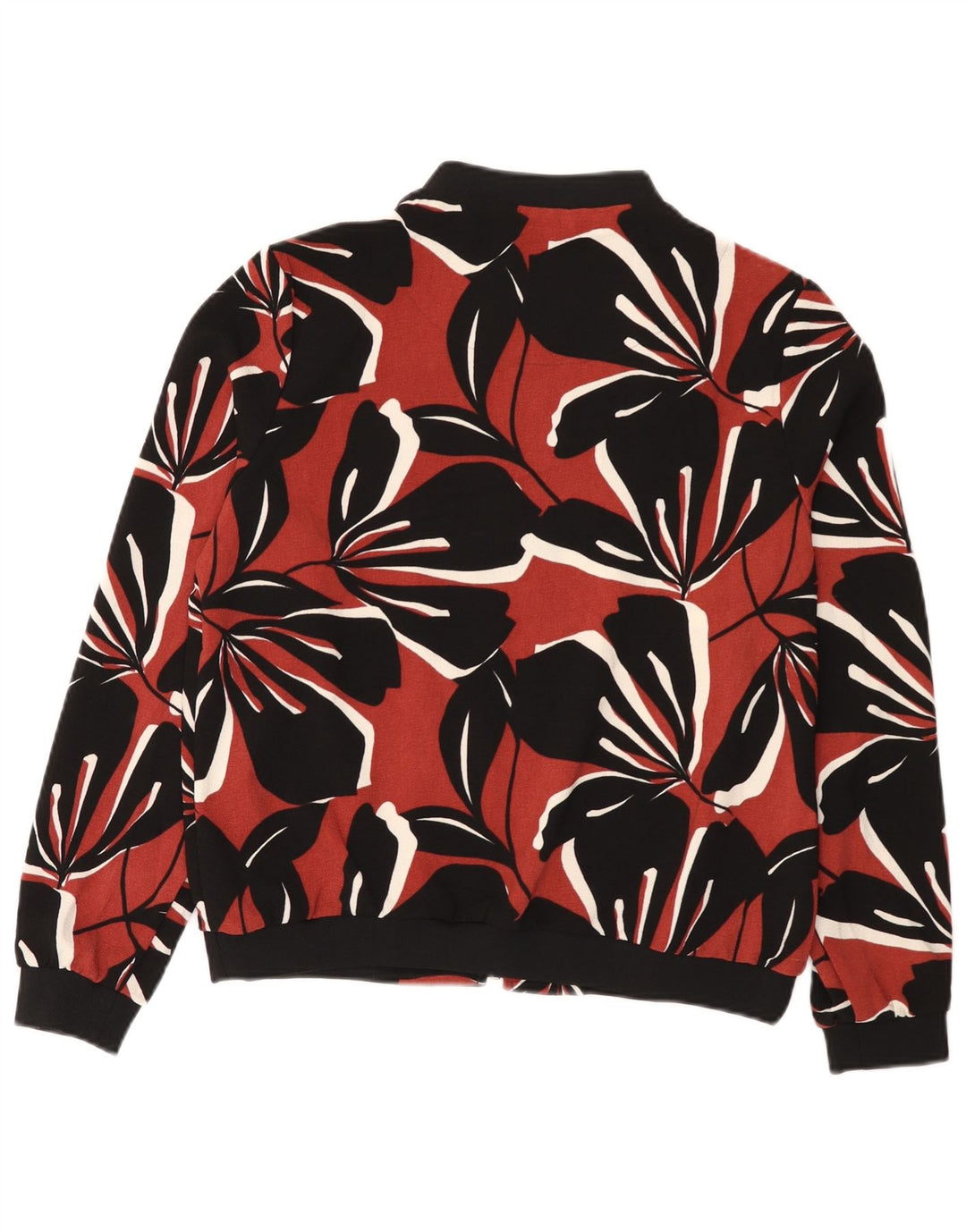 Marks & Spencer Womens Bomber Jacket UK 12 Medium Black Floral Polyester