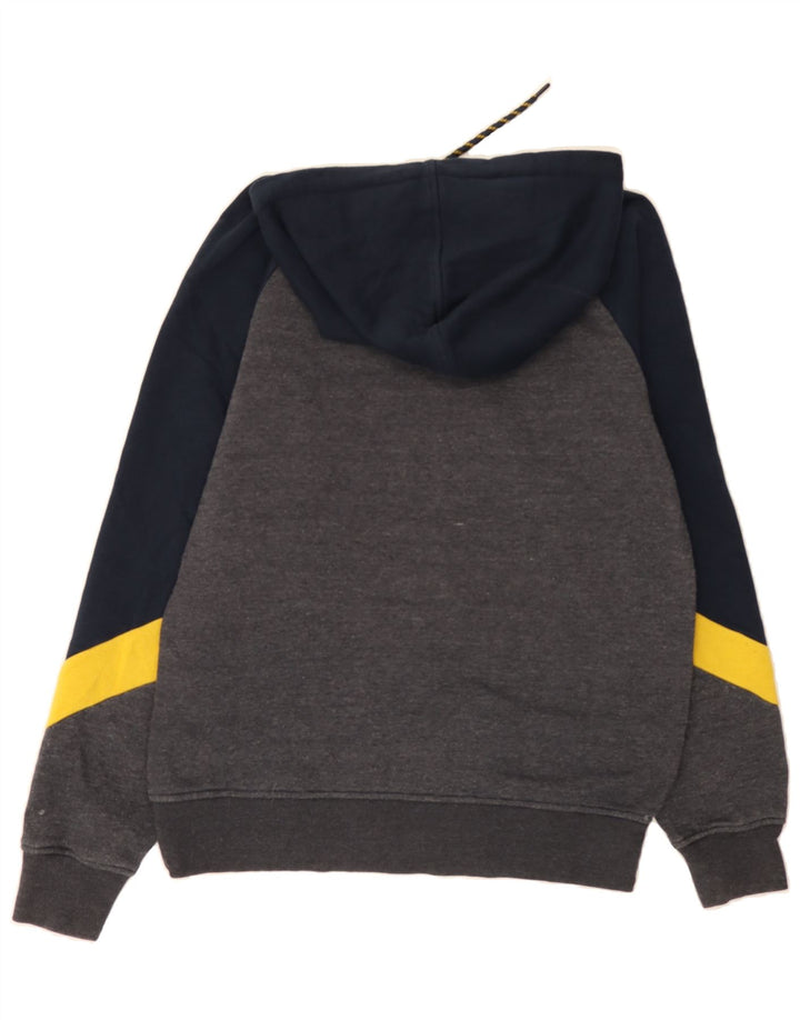 JACK & JONES Mens Hoodie Jumper Medium Grey Colourblock Polyester Vintage Jack & Jones and Second-Hand Jack & Jones from Messina Hembry 