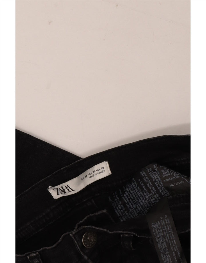 ZARA Herre Slim Jeans EU 38 Small W30 L28 Sort Bomuld