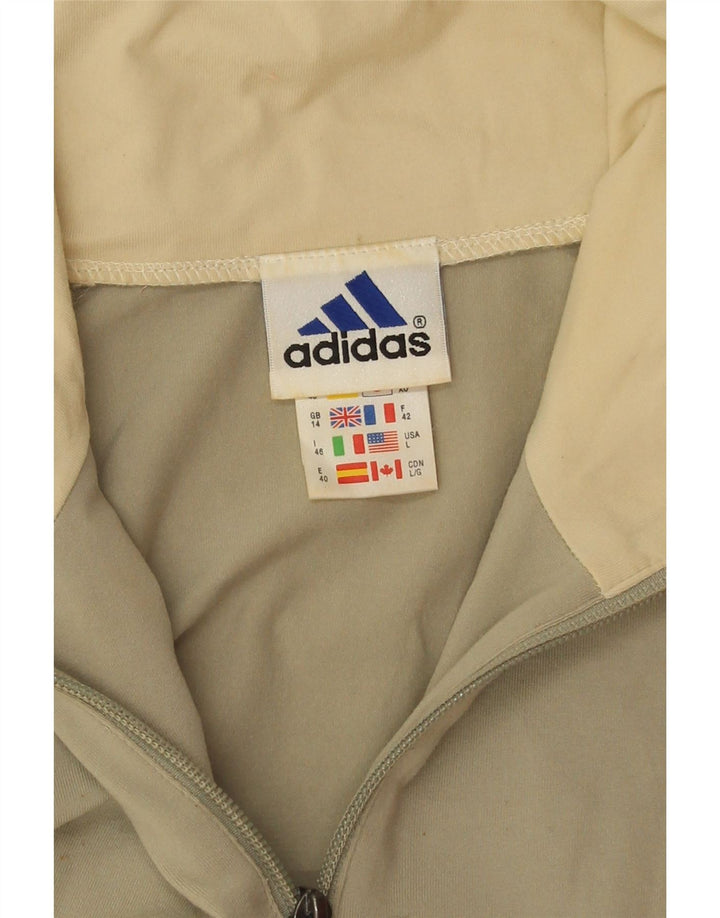 ADIDAS Womens Pullover Tracksuit Top UK 14 Large Green Colourblock Vintage Adidas and Second-Hand Adidas from Messina Hembry 