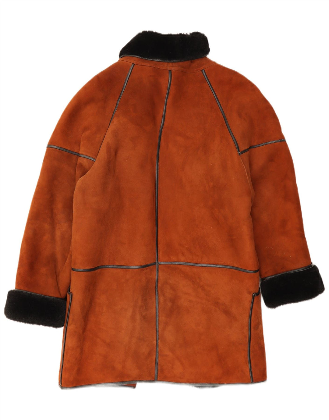 Vintage Dame Oversized Shearling Coat EU 38 Medium Brown