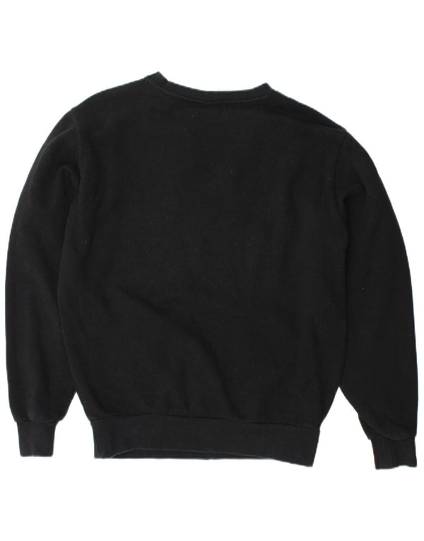 ELLESSE Dame Oversized Grafisk Sweatshirt Jumper UK 10 Lille Sort