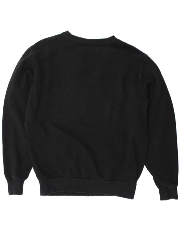 ELLESSE Dame Oversized Grafisk Sweatshirt Jumper UK 10 Lille Sort