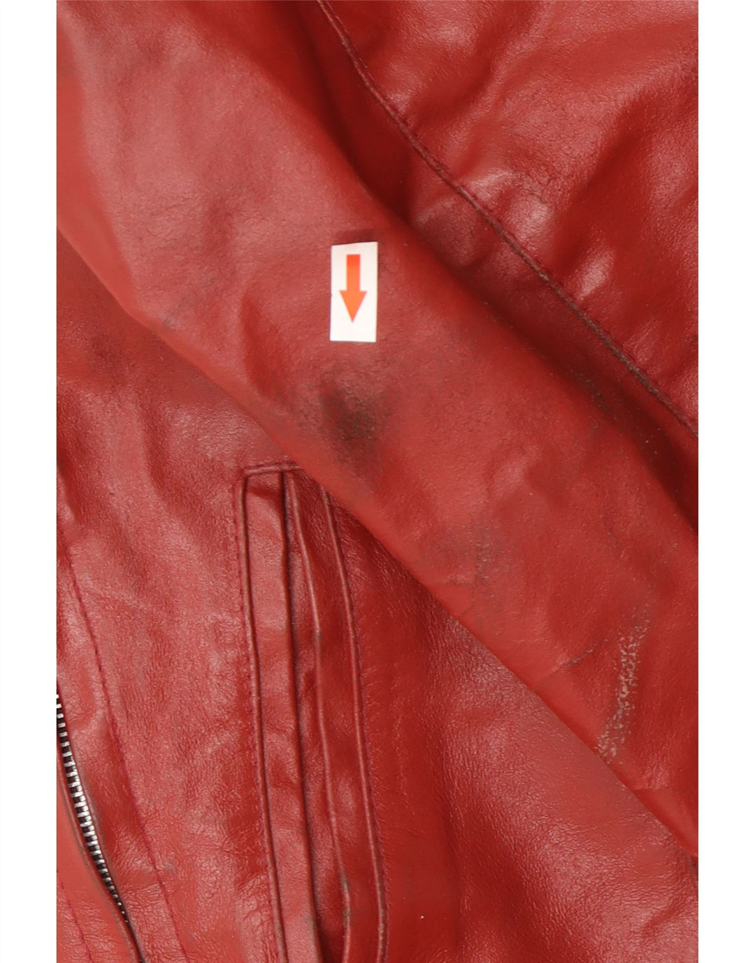Vintage dame læderjakke UK 14 Medium Rød