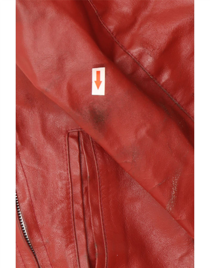 Vintage dame læderjakke UK 14 Medium Rød