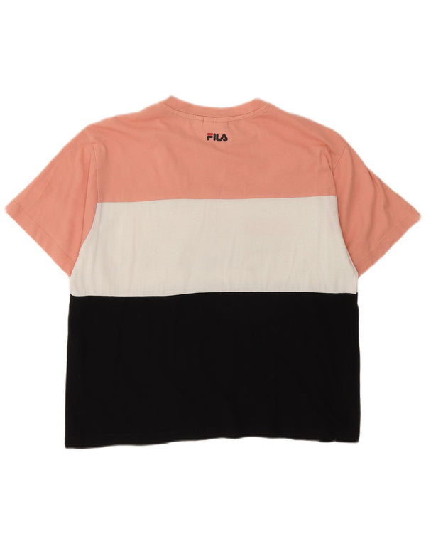 Fila Grafisk T-Shirt Top UK 14 Medium Flerfarvet Colourblock