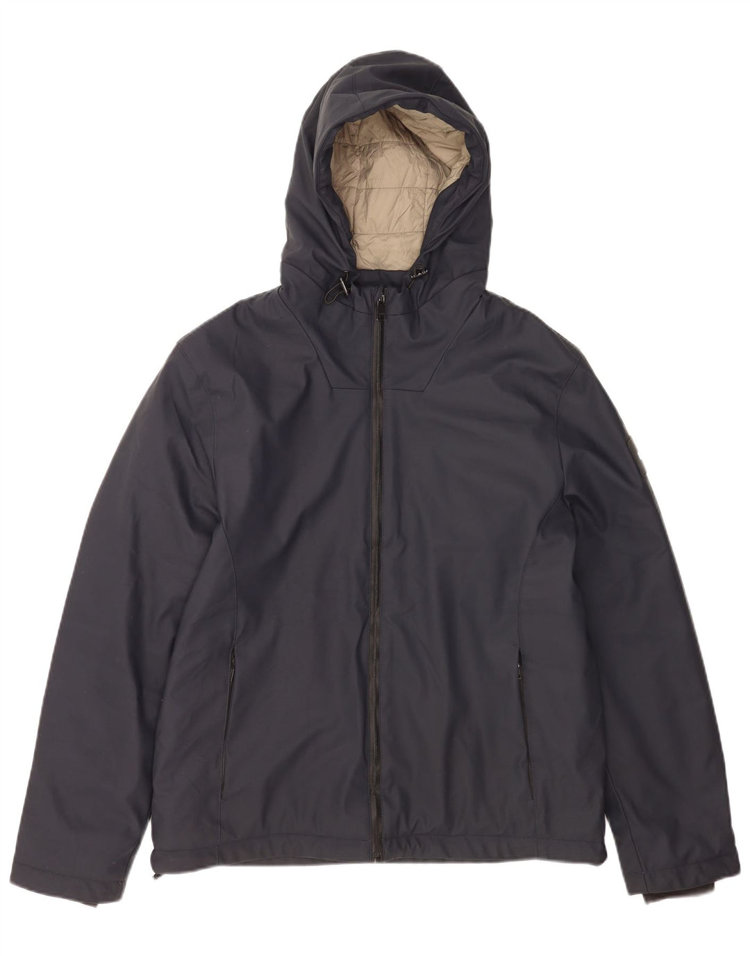 Liu Jo Herre Hooded Windbreaker Jacket UK 40 Large Navy Blue Polyester