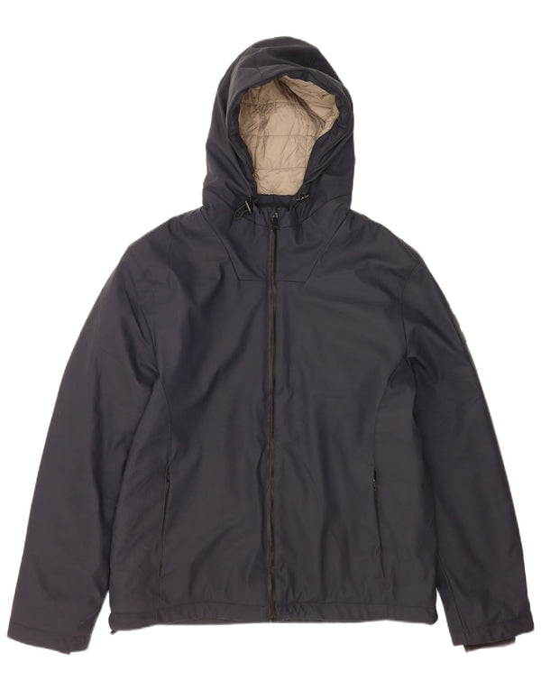 Liu Jo Herre Hooded Windbreaker Jacket UK 40 Large Navy Blue Polyester