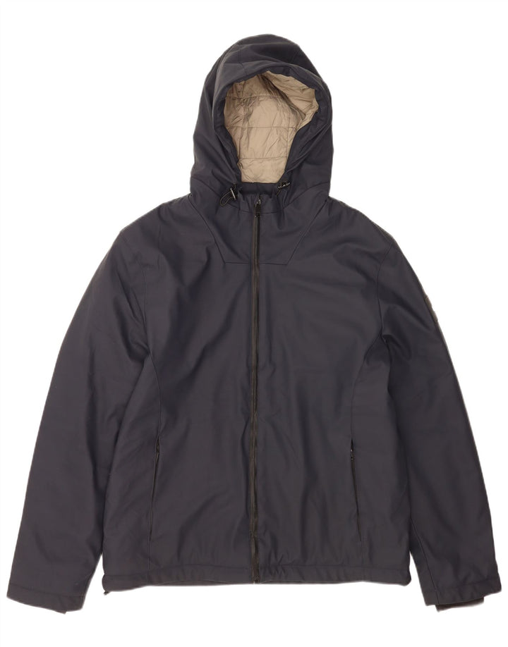 Liu Jo Herre Hooded Windbreaker Jacket UK 40 Large Navy Blue Polyester