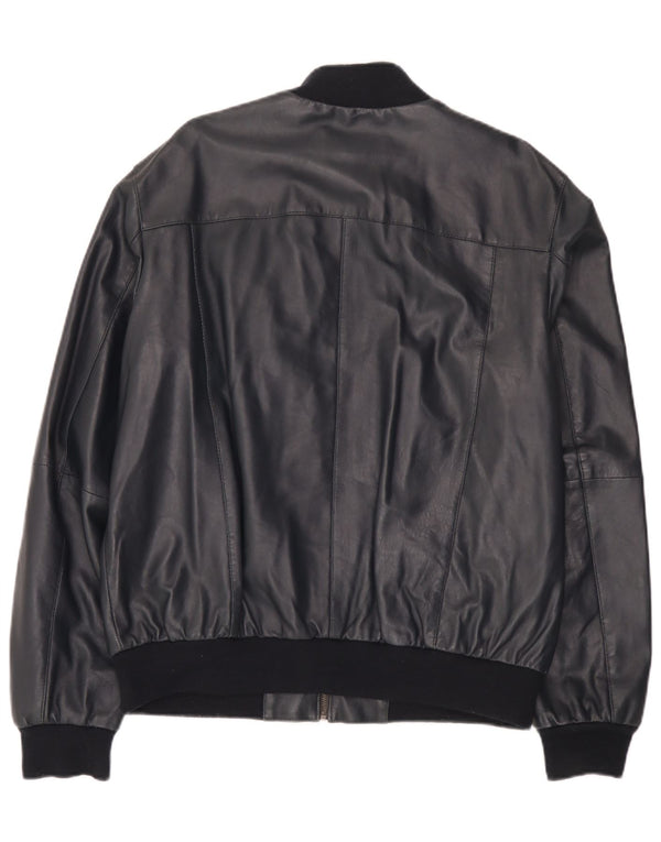 Conbipel Herre Bomber Læderjakke IT 56 2XL Navy Blue