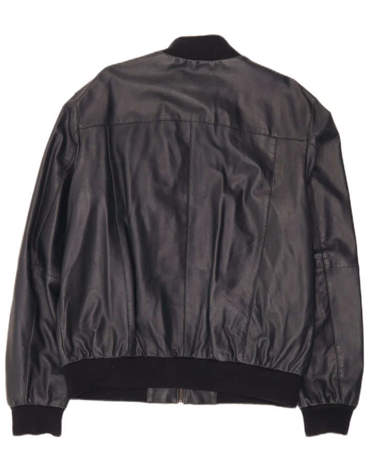 Conbipel Herre Bomber Læderjakke IT 56 2XL Navy Blue